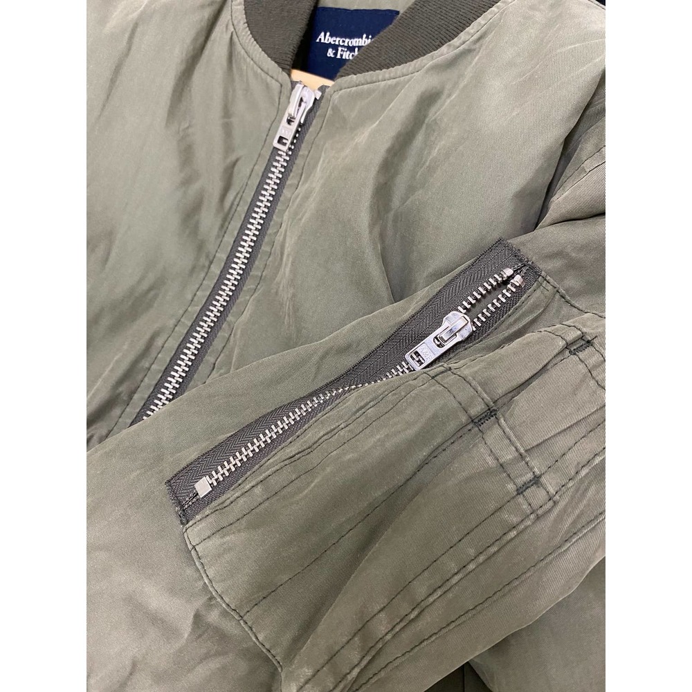 Abercrombie & Fitch Size XS Green Full Zip Bomber Jacket - Picture 4 of 5